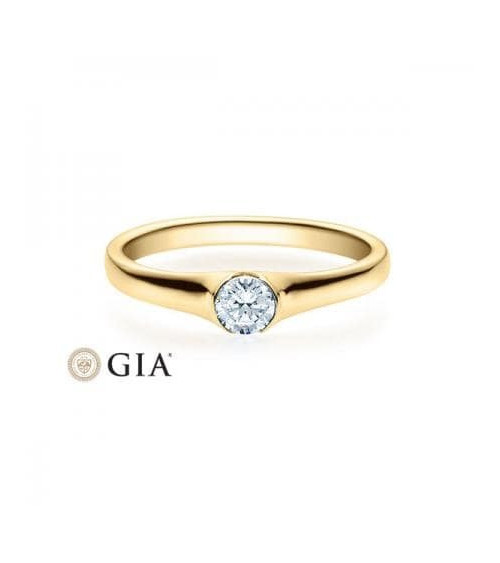 Gruis 0,30 l Oro amarillo - ANILLO DE COMPROMISO EN ORO - Anillo de compromiso de oro amarillo con un diamante natural con certi