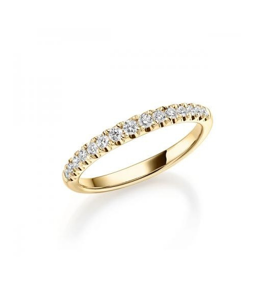 Leonis 0,27 l Oro amarillo - ANILLO DE COMPROMISO EN ORO - Anillo eternity de oro amarillo de 18K con media corona de diamantes