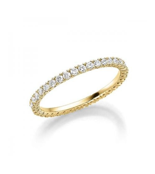 Aquilae 0,53 l Oro amarillo - ANILLO DE COMPROMISO EN ORO - Anillo eternity de oro amarillo de 18K con corona completa de diaman