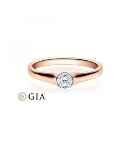 Gruis 0,30 l Oro rosa - ANILLOS DE COMPROMISO EN ORO ROSA - Original Anillo de pedida de oro rosa con un diamante natural ético 