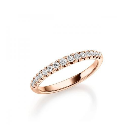 Leonis 0,27 l Oro rosa - ANILLOS DE COMPROMISO EN ORO ROSA - Anillo de compromiso tipo eternity de oro rosa con media corona de 