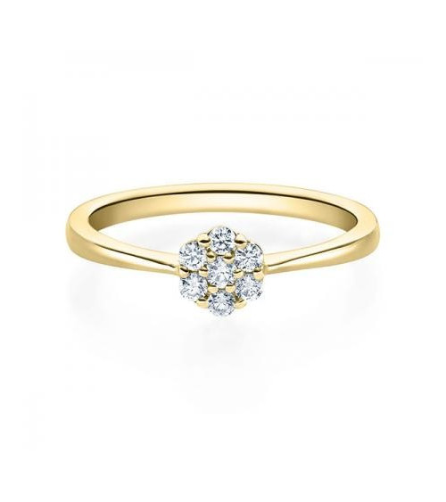 Orbea 0,15 l Oro amarillo - ANILLO DE COMPROMISO EN ORO - Fino anillo de compromiso de diseño de oro amarillo de 18K con 7 diama