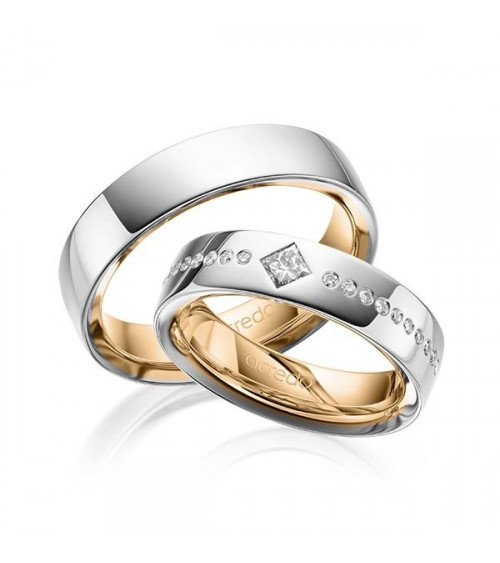 Preciosas y exclusivas alianzas de boda con diamantes hechas de Platino y Oro rosa - Alianzas de boda - 


