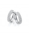Aros de oro blanco de 18 quilates con dos filas de diamantes - Joyeria - 