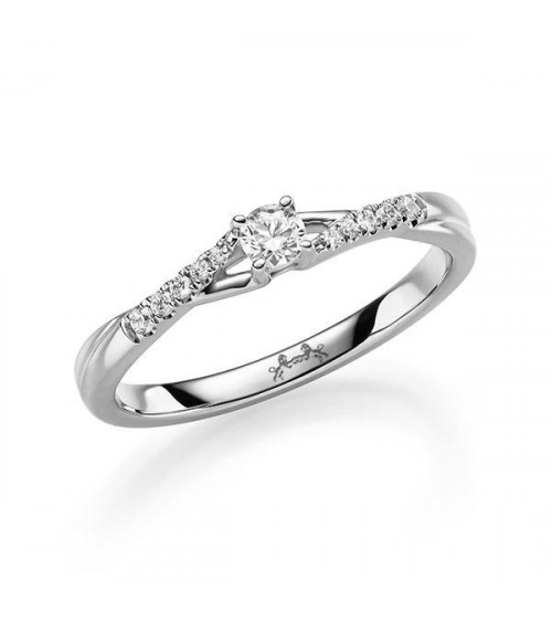 Maia 0,16 l Oro blanco o Platino - Anillos de compromiso - Original anillo combinado de diamantes en oro blanco o platino