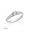 Meissa 0,75 | Oro blanco o Platino - Anillos de compromiso - Elegante anillo de pedida combinado en oro blanco o platino con cer