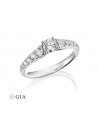 Meissa 0,75 | Oro blanco o Platino - Anillos de compromiso - Elegante anillo de pedida combinado en oro blanco o platino con cer