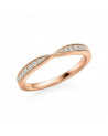 Piscis 0,144 | Oro rosa - ANILLOS DE COMPROMISO EN ORO ROSA - Anillo tipo catalana de oro rosa de 18k con media corona de diaman