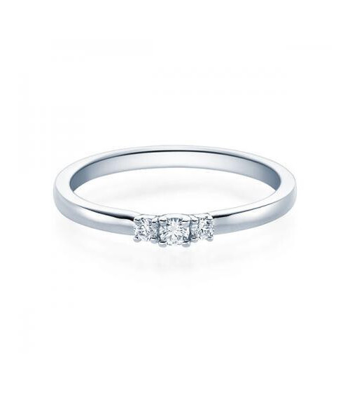 Zaniah 0,11 l Oro blanco o Platino - Anillos de compromiso - Anillo de compromiso solitario en oro blanco o platino con un diama