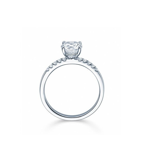 Solitario en oro blanco con diamante engaste en V de 0,10 ct (tw,si) Rubin - 1 Solitario en oro blanco con diamante engaste en V de 0,10 ct (tw,si) Rubin - 1