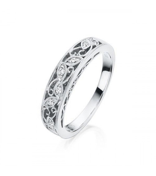 Alya 0,08 l Oro blanco o Platino - Anillos de compromiso - Anillo Eternity blanco con diamantes