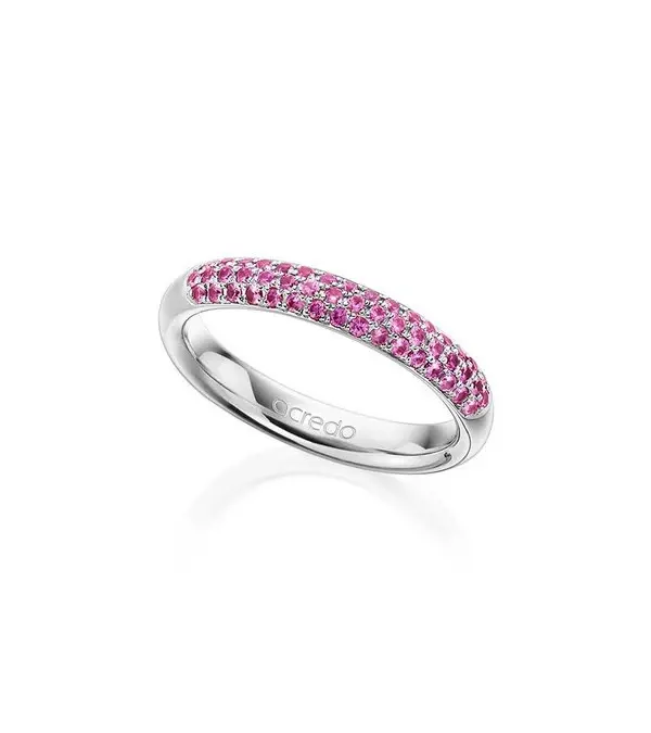 Stella 0,392 | Zafiros rosas - Anillos de compromiso - Anillo Eternity con zafiros rosa en oro blanco o platino