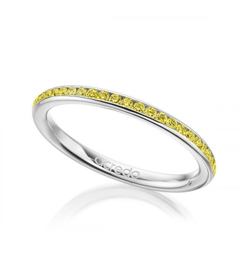 Sabik 0,23 l Diamantes amarillos - Anillos de compromiso - Anillo de compromiso con media corona de diamantes amarillos