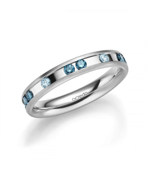 Celeste 0,60 l Diamantes azules - Anillos de compromiso - Anillo de oro blanco o platino con diamantes azules