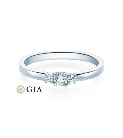 Zaniah 0,50 l Oro blanco o Platino - Anillos de compromiso - Anillo de compromiso solitario en oro blanco o platino con un diama
