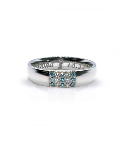Argentina campeona del mundo l Oro blanco o Platino - Anillos de compromiso - Anillo de argentina campeón del mundo 2022
