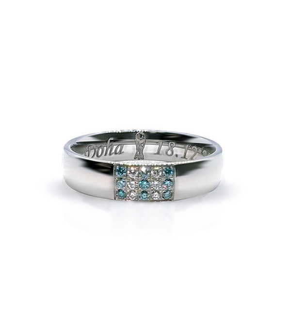 Argentina campeona del mundo l Oro blanco o Platino - Anillos de compromiso - Anillo de argentina campeón del mundo 2022