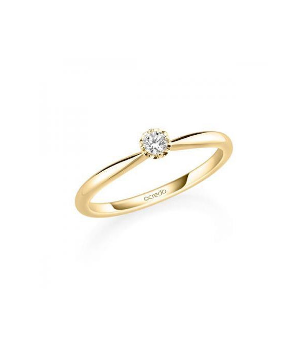 Solitario en oro amarillo de 14 y 18 K. Diamante 0,20 ct. Modelo 6 puntas - 1 Solitario en oro amarillo de 14 y 18 K. Diamante 0,20 ct. Modelo 6 puntas - 1