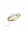 Adhara 1,38 | Oro amarillo - ANILLO DE COMPROMISO EN ORO - Anillo de compromiso tipo combinado con varios diamantes en oro amari
