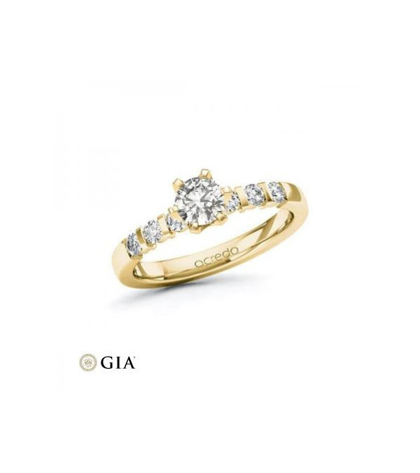 Solitario en oro rosa de 14 y 18 K. Diamante 0,15 ct. - 1 Solitario en oro rosa de 14 y 18 K. Diamante 0,15 ct. - 1