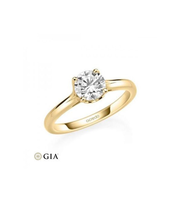 Solitario en oro amarillo de 14 y 18 K. Diamante 0,20 ct. Modelo faro - 1 Solitario en oro amarillo de 14 y 18 K. Diamante 0,20 ct. Modelo faro - 1