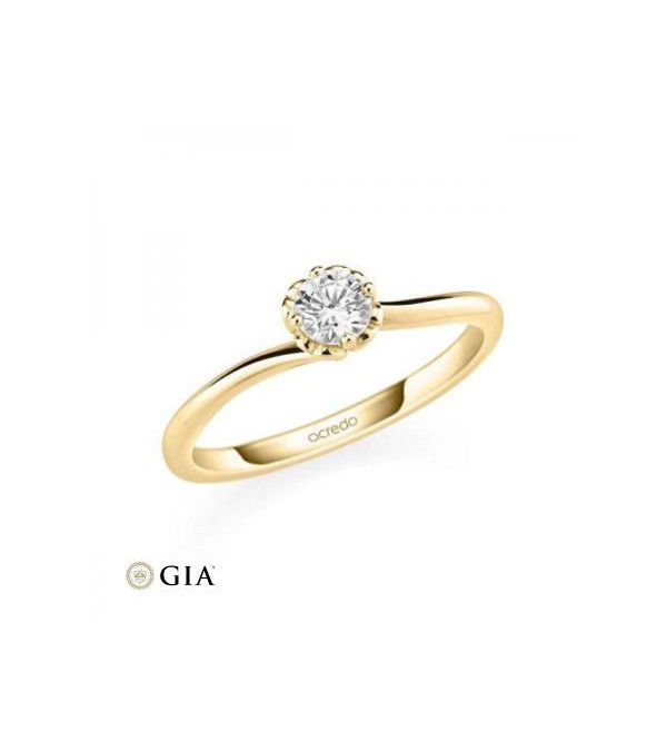 Solitario en oro rosa de 14 y 18 K. Diamante 0,16 ct. Modelo 6 puntas - 1 Solitario en oro rosa de 14 y 18 K. Diamante 0,16 ct. Modelo 6 puntas - 1