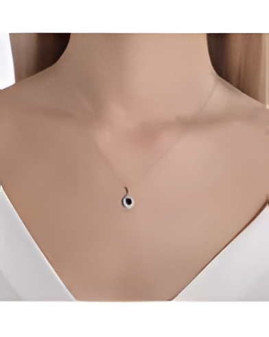 Collar Leda 0,39 | Diamantes y zafiros - Joyeria - Collar de oro blanco con diamantes y zafiros 