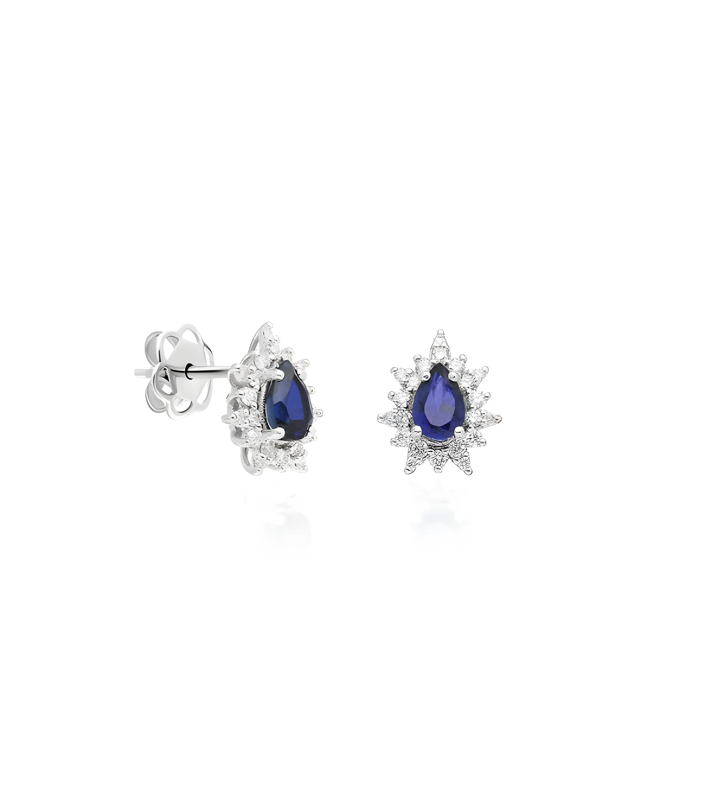 Pendientes Ariel 1,06 | Diamantes y zafiros - Joyeria - Pendientes de oro blanco con diamantes y zafiros
