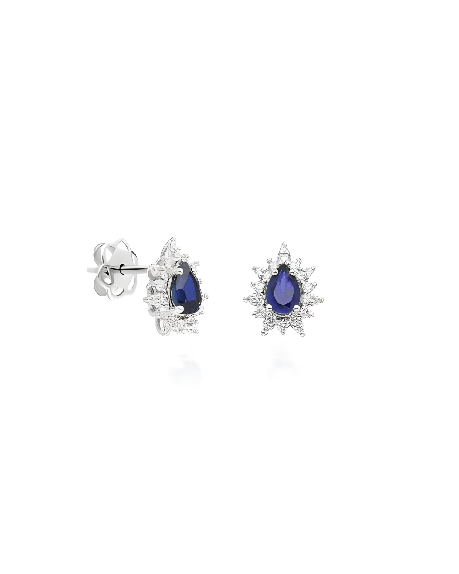 Pendientes Ariel 1,06 | Diamantes y zafiros - Joyeria - Pendientes de oro blanco con diamantes y zafiros