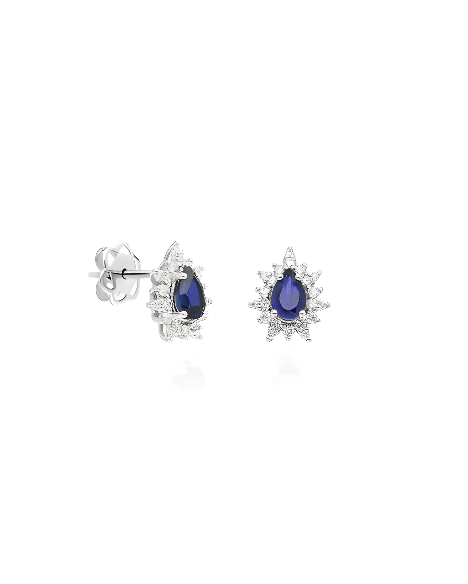 Pendientes Ariel 1,06 | Diamantes y zafiros - Joyeria - Pendientes de oro blanco con diamantes y zafiros