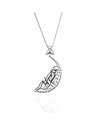 Collar Luna 0,55 | Diamantes - Joyeria - Collar de alta joyeria en oro en forma de luna con diamantes