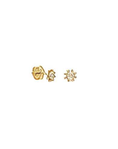 Pendientes Cádiz 0,12 | Diamantes - Joyeria - Pendientes en forma de sol de oro amarillo con 2 diamantes 