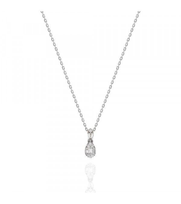 Solitario en platino 950 con diamante 0,12 ct. 4 pU - 1 Solitario en platino 950 con diamante 0,12 ct. 4 pU - 1