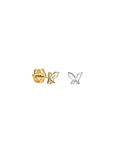 Pendientes de oro en forma de mariposa con diamantes | Staring