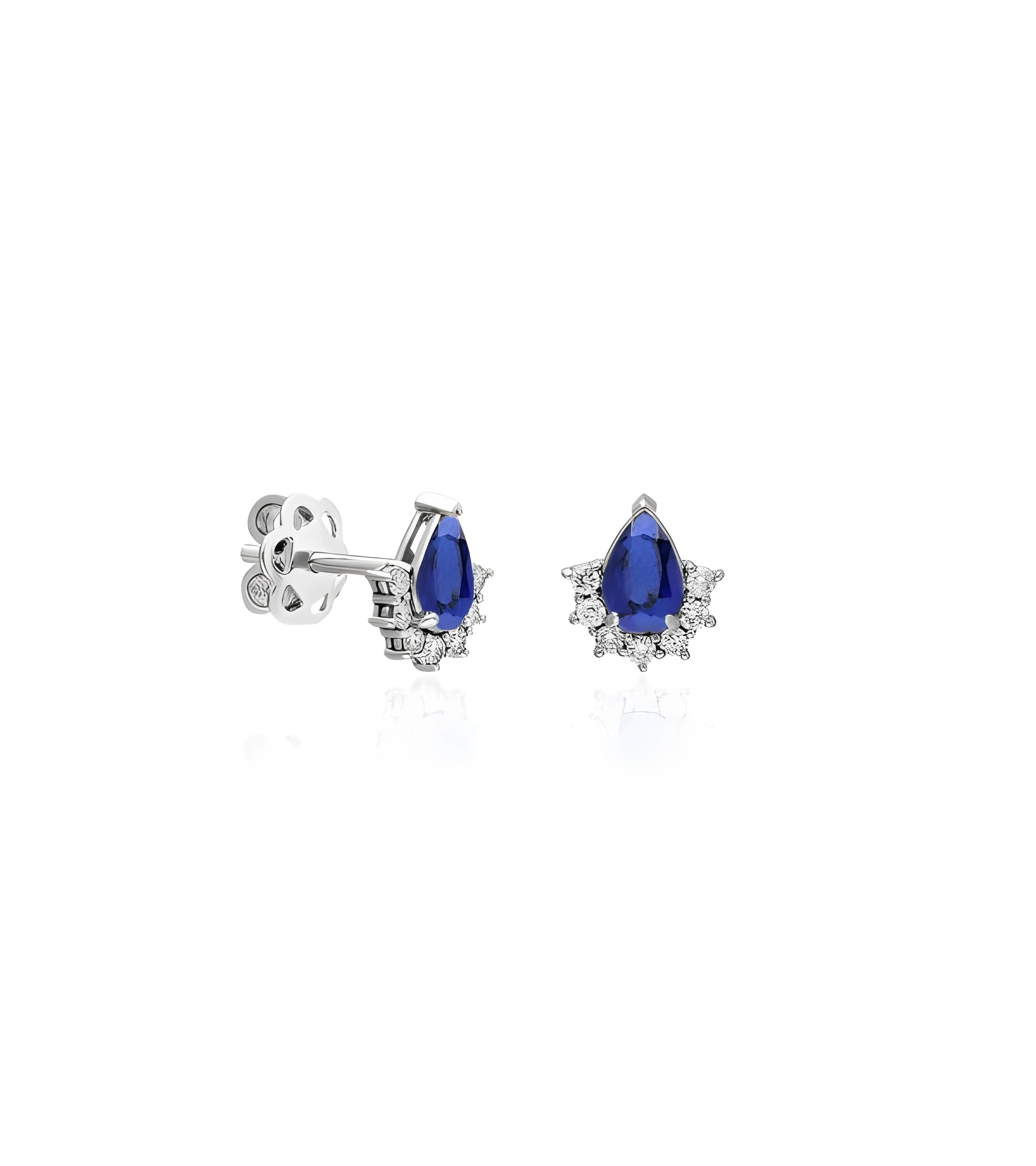 Exclusivos pendientes de oro blanco con zafiros y diamantes | Staring