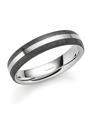 Anillo de compromiso negro con platino para hombre  | Staring