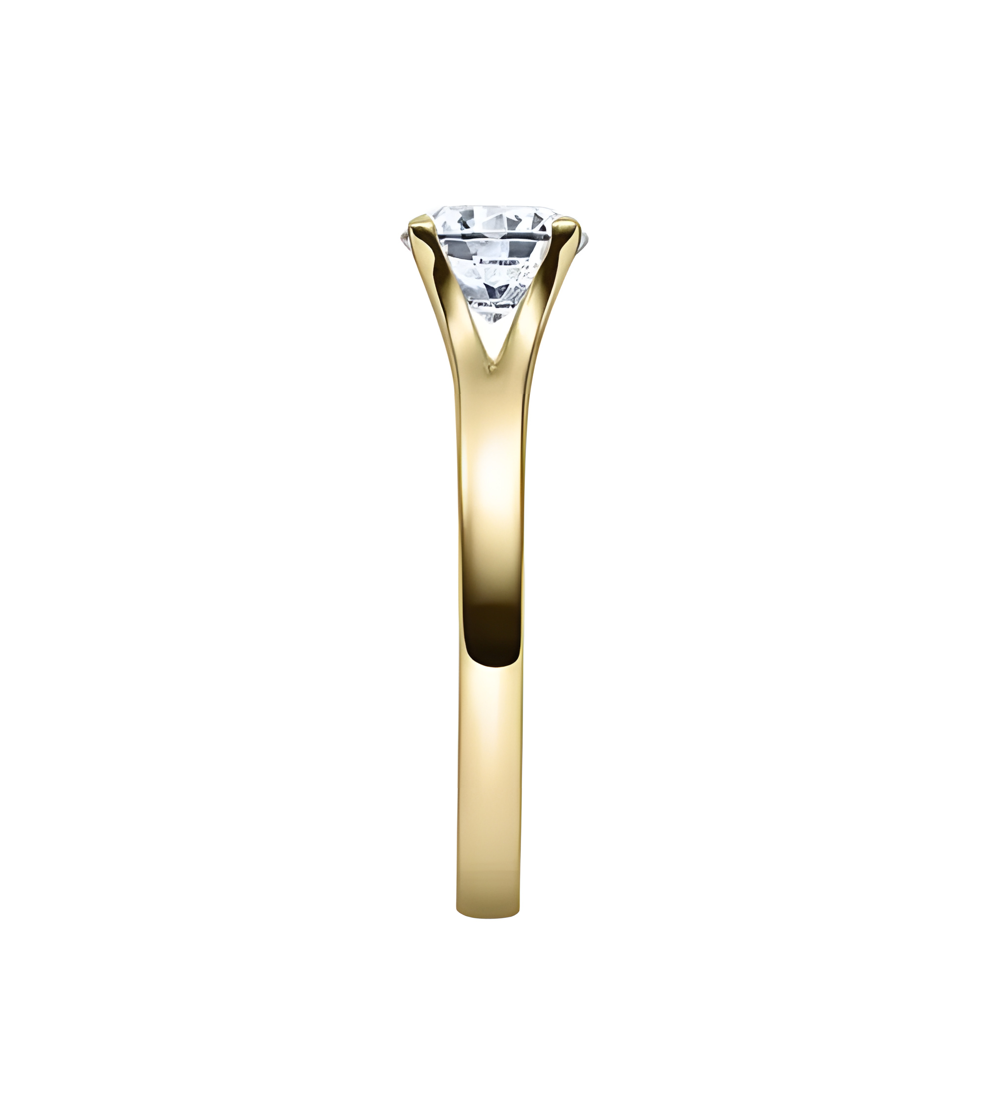 Anillo de compromiso solitario con un diamante artificial ético