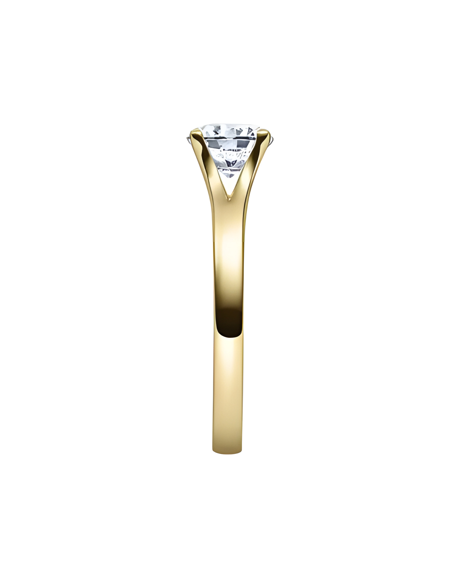 Anillo de compromiso solitario con un diamante artificial ético