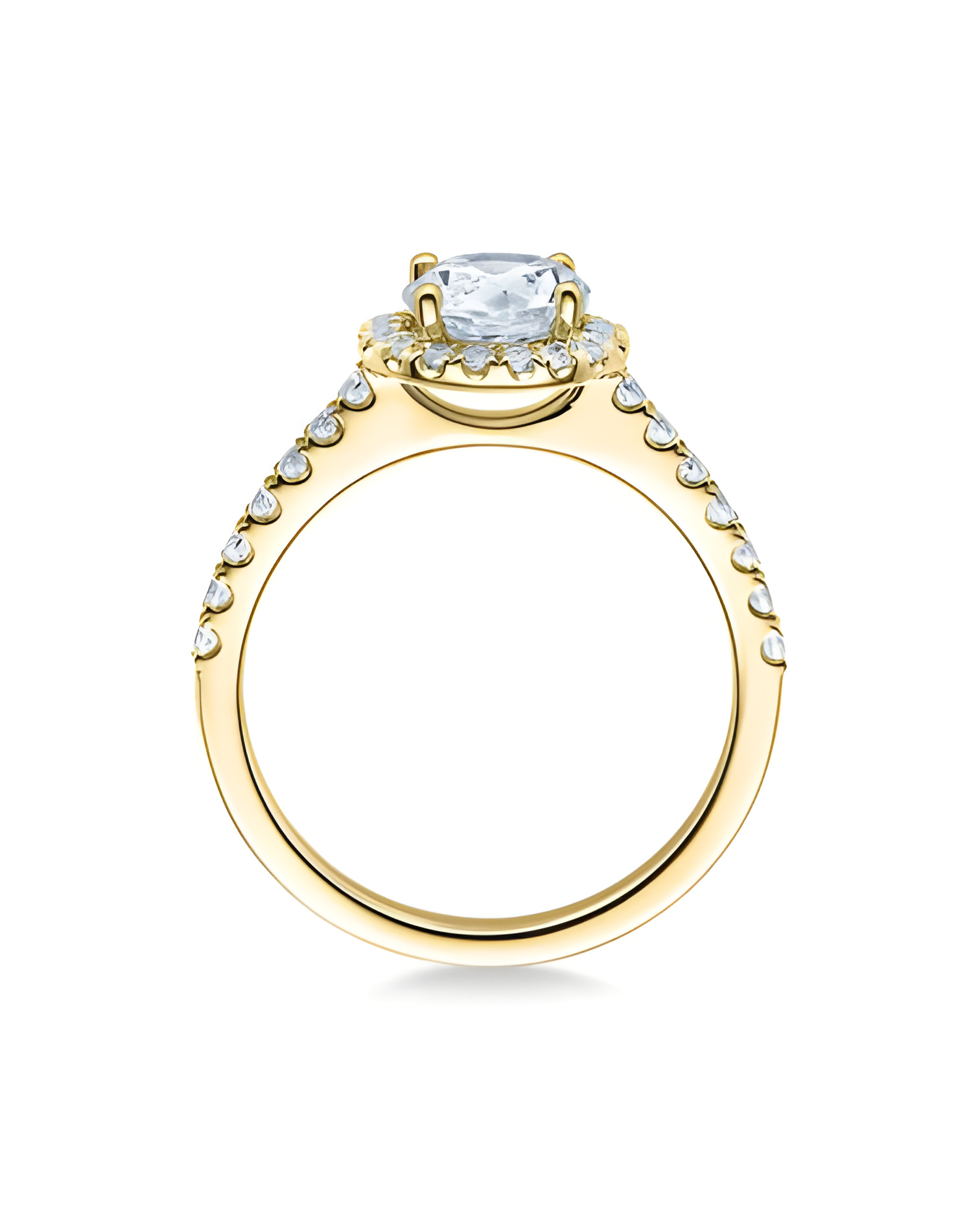 Exclusivo anillo de compromiso con diamantes artificiales éticos