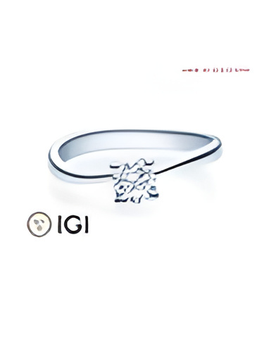 Original anillo de compromiso solitario con diamante artificial