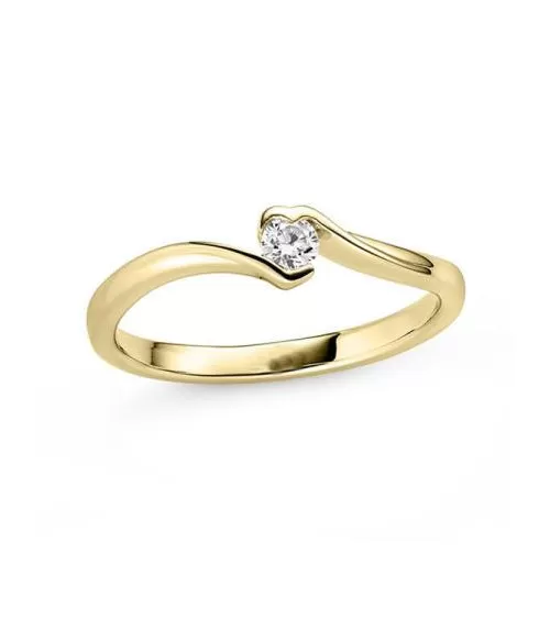 Anillo de compromiso oro amarillo con diamante talla corazón | Staring