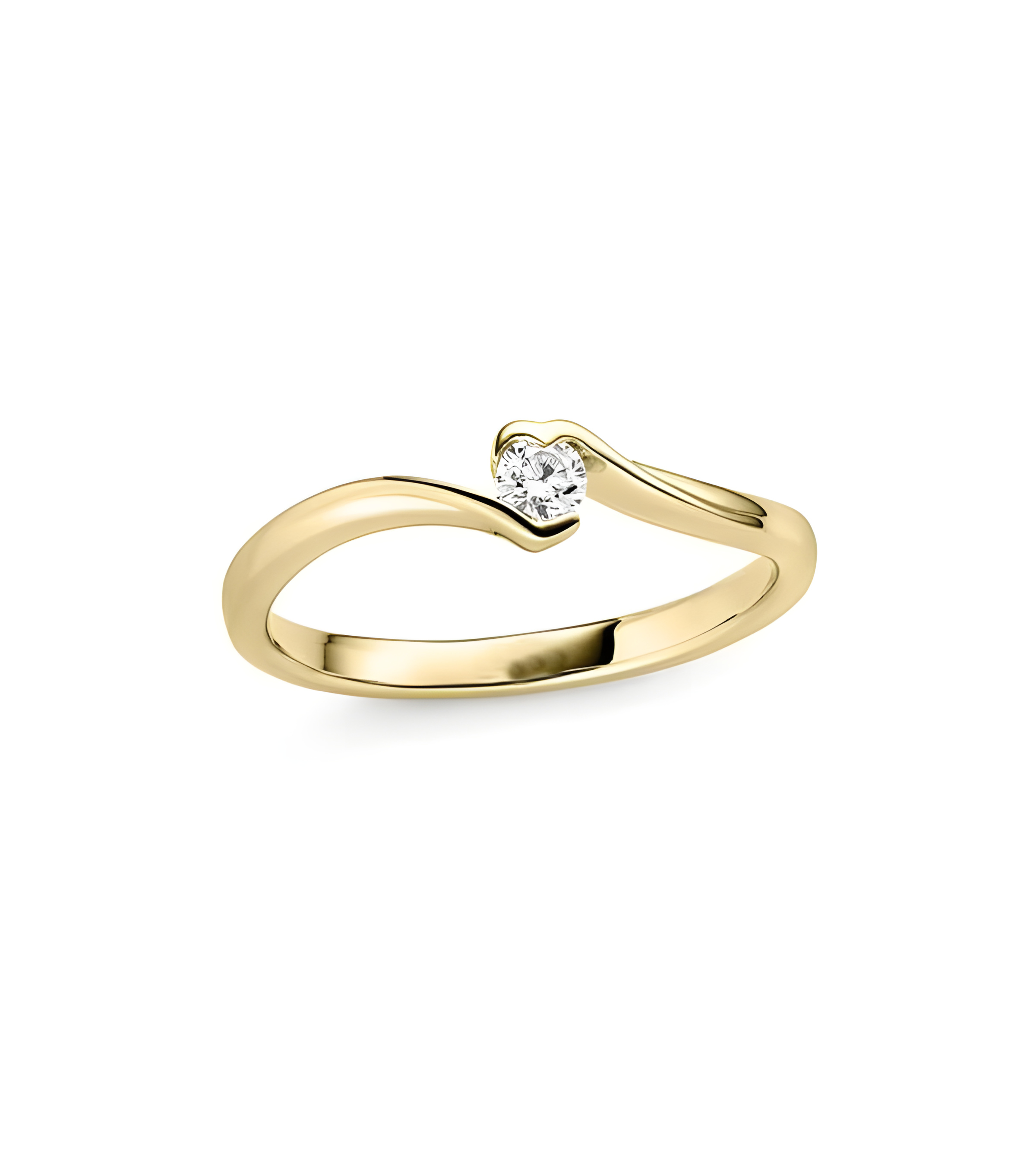 Solitario en oro amarillo disponible en 14K y 18K con diamante G,si.