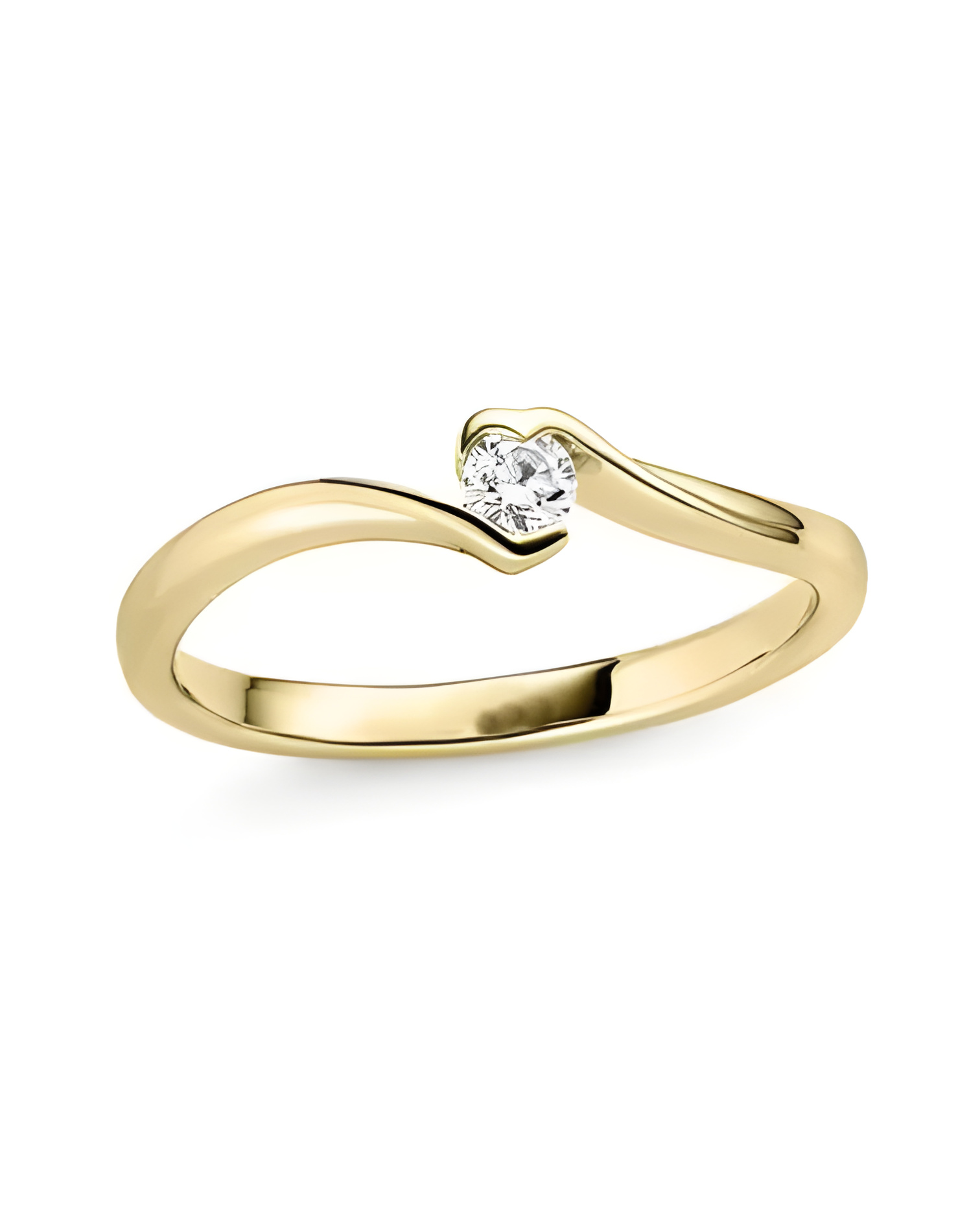 Solitario en oro amarillo disponible en 14K y 18K con diamante G,si.