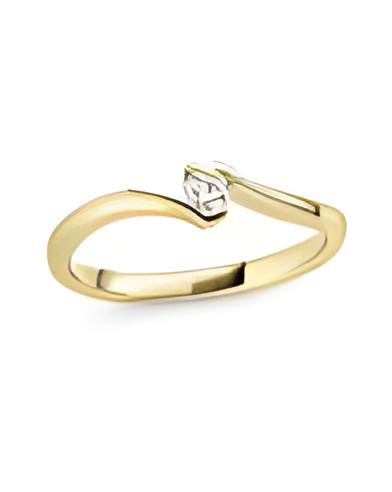 Anillo de compromiso oro amarillo con diamante talla corazón | Staring