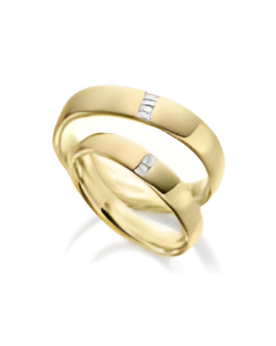 Anillos de boda clásicos con diamantes en oro amarillo de 14K o 18K