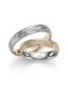 Alianzas de boda únicas totalmente personalizables en oro y platino