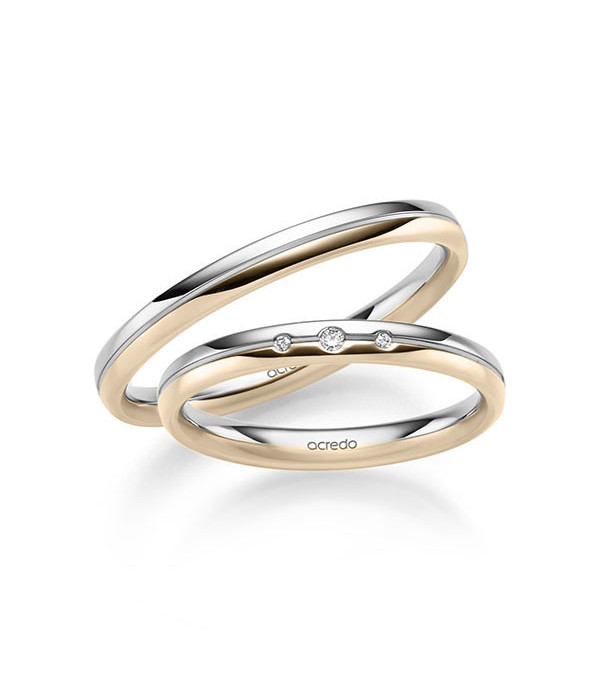 Alianzas de boda en oro amarillo con diamante 0,50 ct. 3,00 mm Acredo - 1 Alianzas de boda en oro amarillo con diamante 0,50 ct. 3,00 mm Acredo - 1