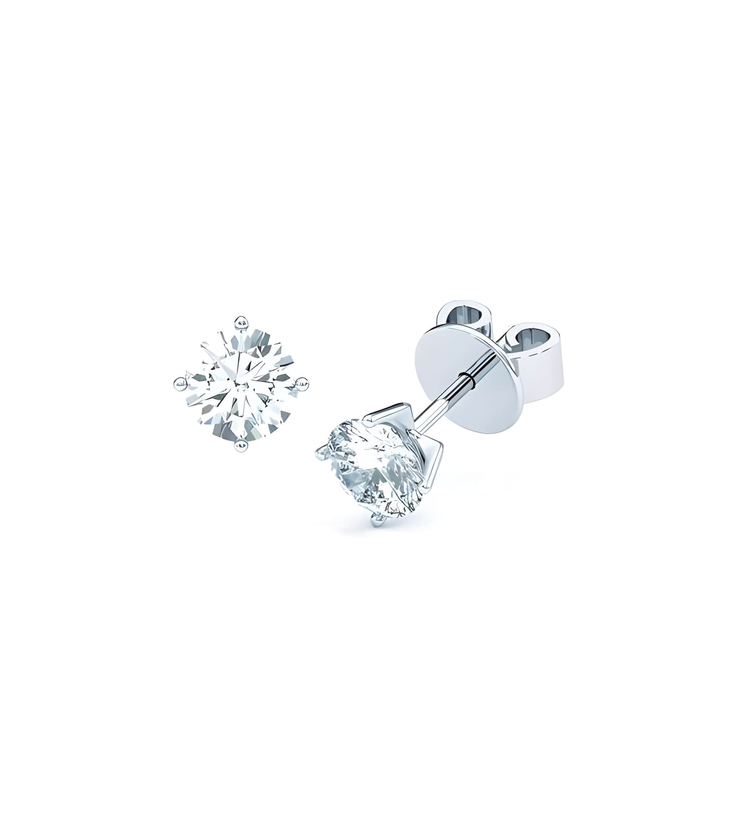 Aros económicos de oro blanco de 18 quilates con diamantes