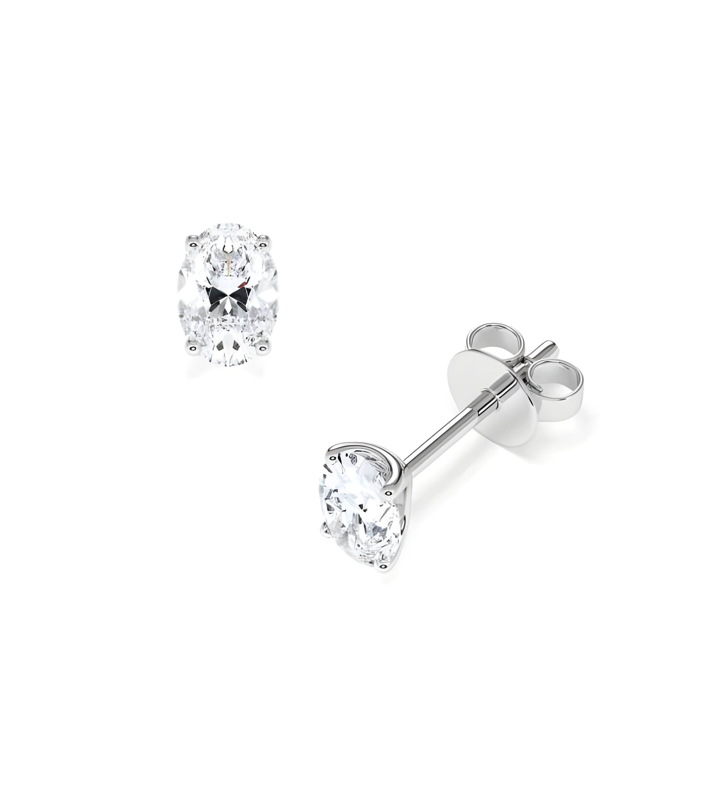 Pendientes Oval en oro o platino con diamantes laboratorio  I Staring