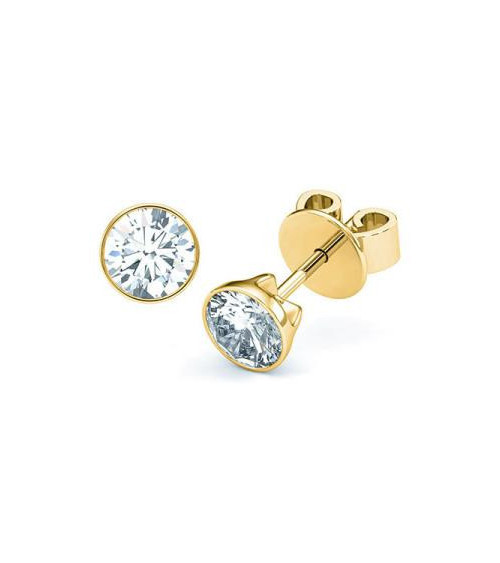 Aros económicos de oro blanco de 18 quilates con diamantes
